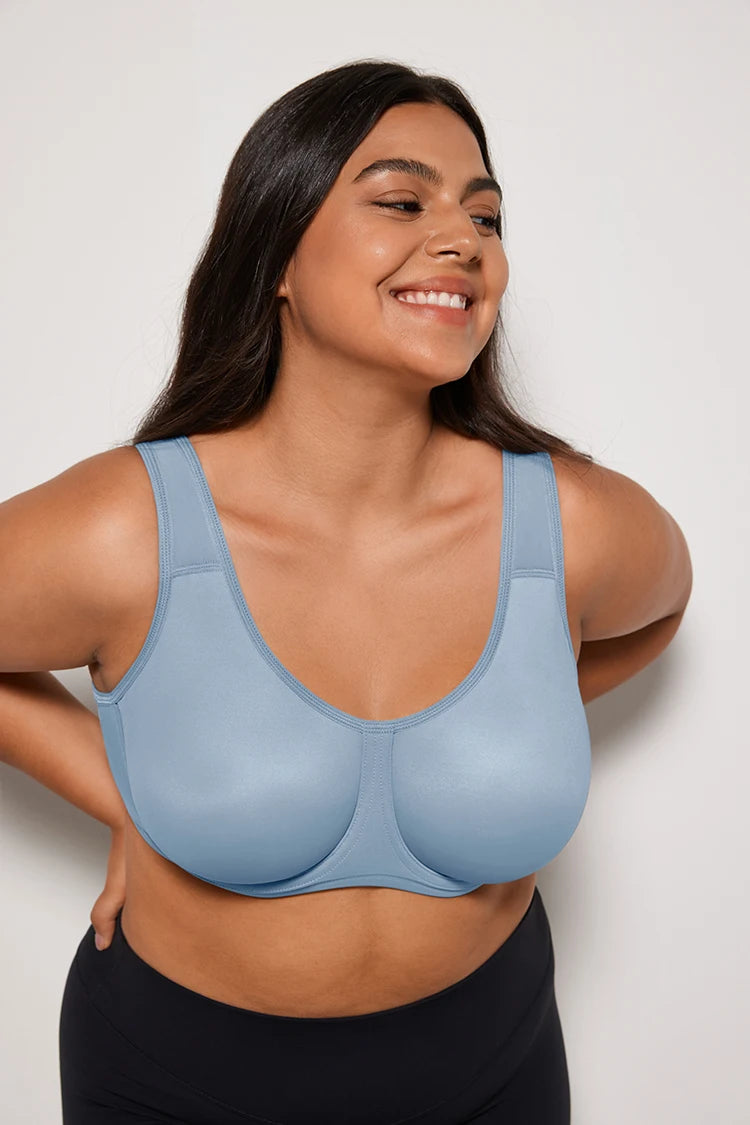 Keyla Underwire Sports Bra| C-G Cup| Pink - Lotus Grey