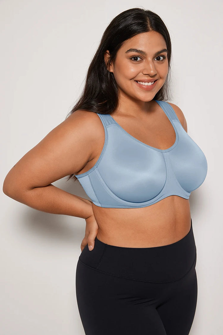 Keyla Underwire Sports Bra| C-G Cup| Pink - Lotus Grey