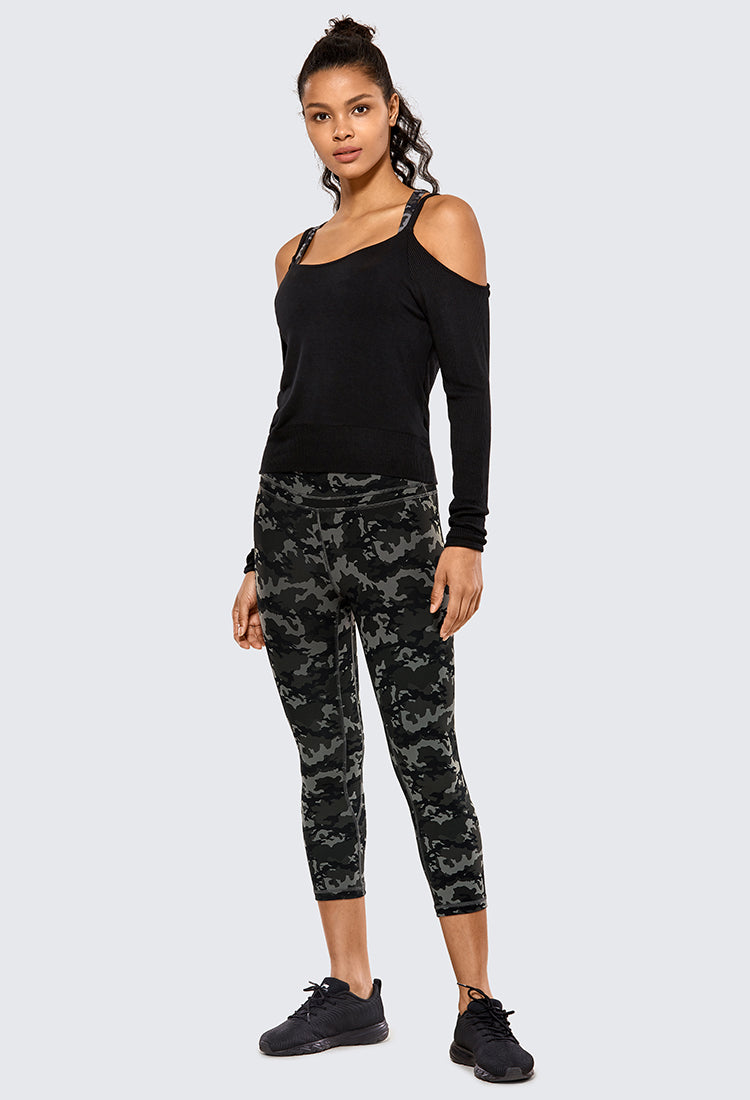 Isabella High Waist Capri Leggings -19 Inches - camo