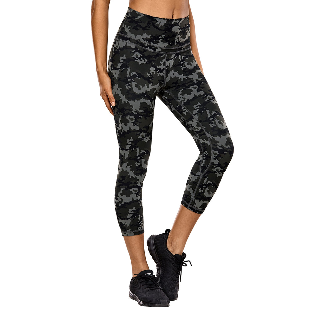 Isabella High Waist Capri Leggings -19 Inches - camo