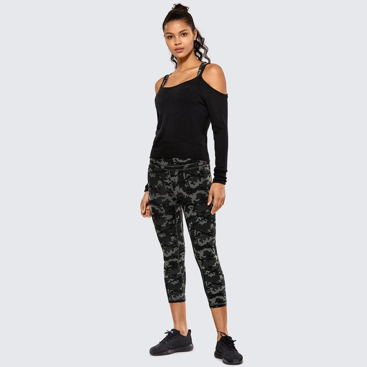 Isabella High Waist Capri Leggings -19 Inches - camo