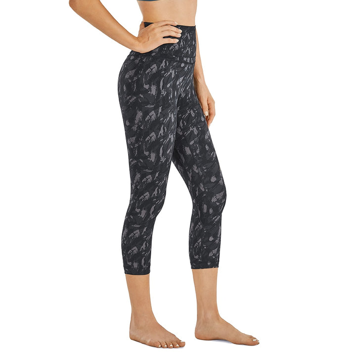 Isabella High Waist Capri Leggings -19 Inches - camo