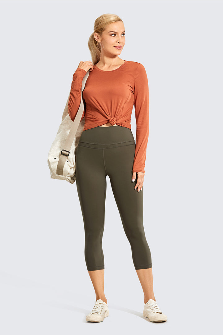 Isabella High Waist Capri Leggings -19 Inches - standard