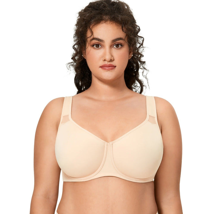 Julia Smooth Underwire Minimizer Seamless Bra | B-H Cup| Beige-Black