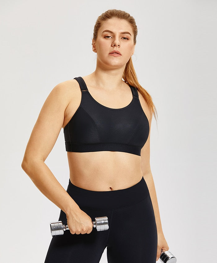 Energy Front Adjustable Wireless Sports Bra - Beige/Black