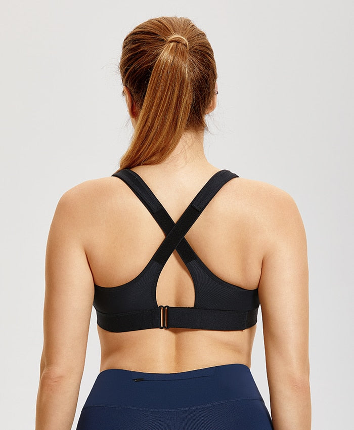 Energy Front Adjustable Wireless Sports Bra - Beige/Black