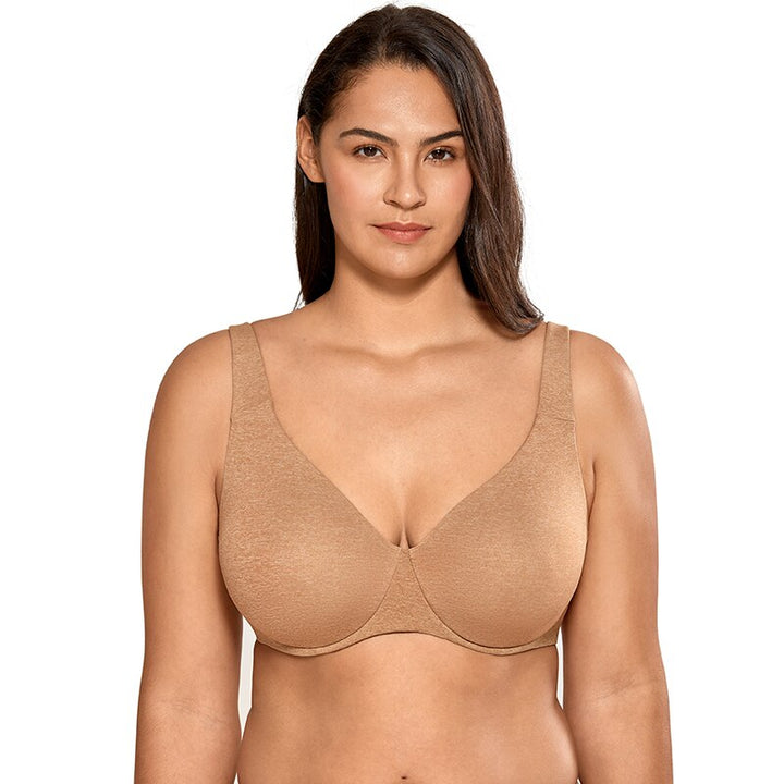 Catalina Seamless Underwire Unlined Minimizer Bra - Black Marl/Chanterelle