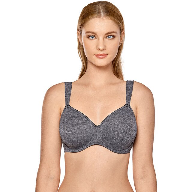 Tiana Smooth Unlined Underwire Minimizer Bra| C - F Cup | Charcoal Heater - Burgundy