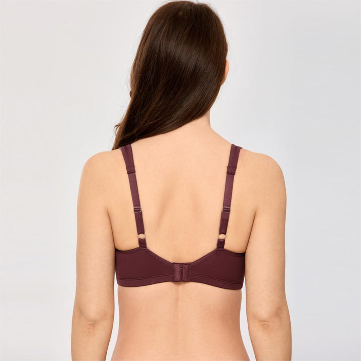 Aviana Smooth Underwire Seamless Minimizer Bra | C - F Cup | Beige - Black - Vermilion