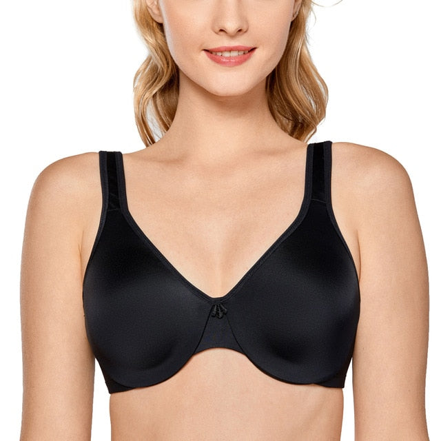 Aviana Smooth Underwire Seamless Minimizer Bra | C - F Cup | Beige - Black - Vermilion