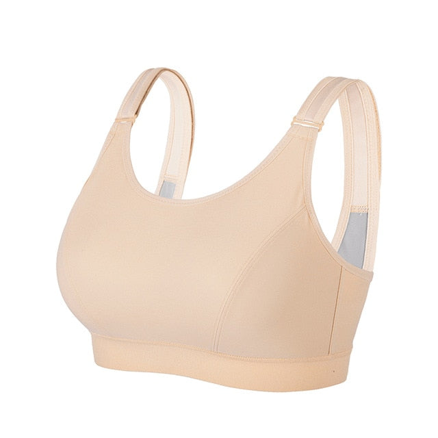 Energy Front Adjustable Wireless Sports Bra - Beige/Black