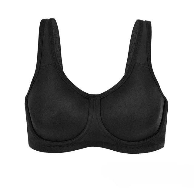 Keyla High Impact Double-layer Outer Underwire Sports Bra| C-G Cup| Black - Beige