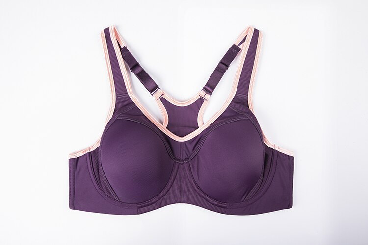 Yara High Impact Racerback Underwire Sports Bra | C-G Cup| Grey Ash - Dark Purple