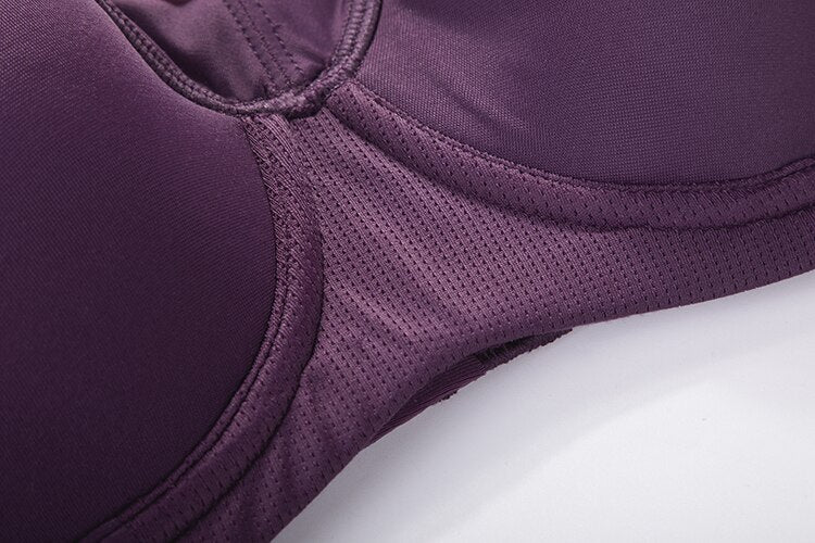 Yara High Impact Racerback Underwire Sports Bra | C-G Cup| Grey Ash - Dark Purple