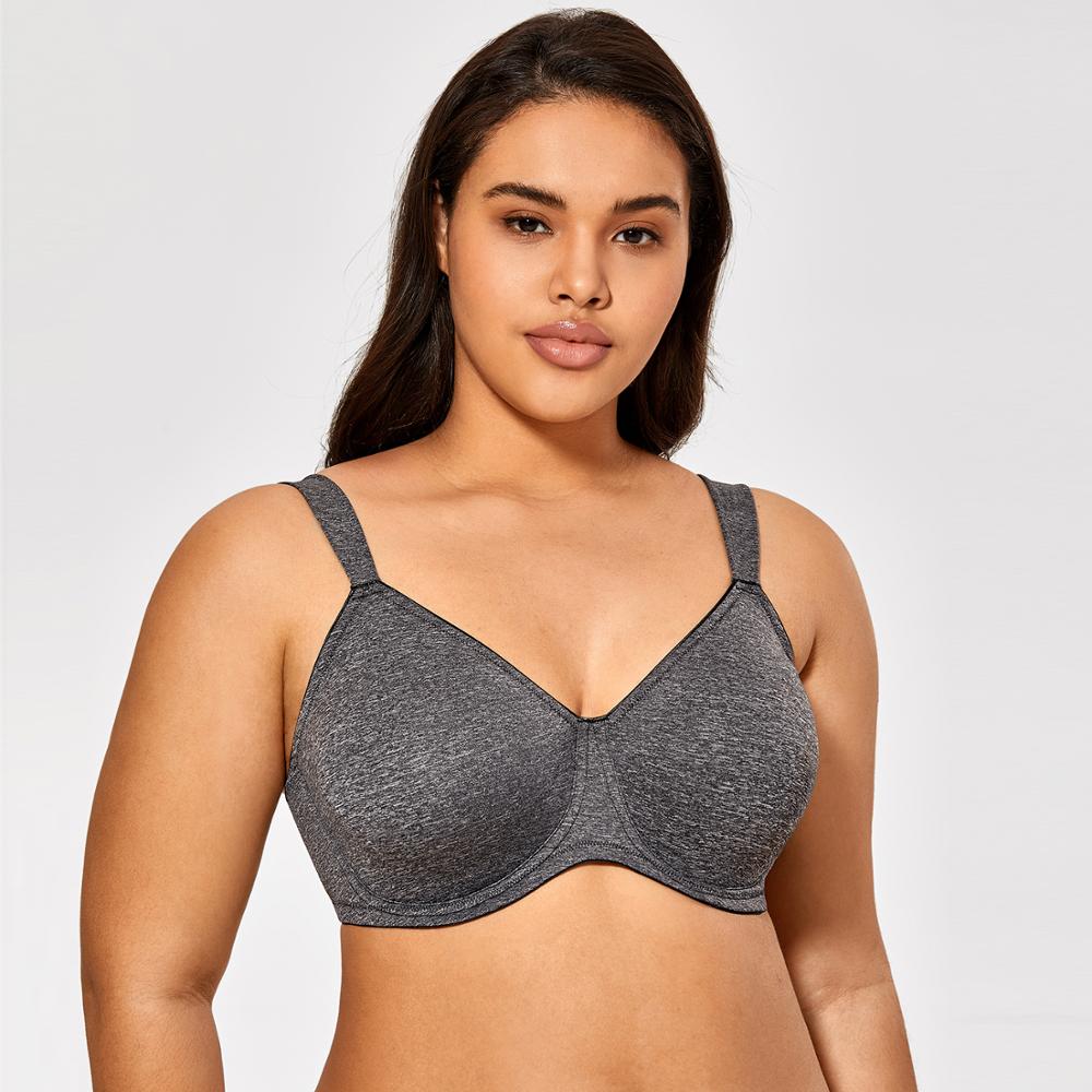 Tiana Smooth Unlined Underwire Minimizer Bra| C - F Cup | Charcoal Heater - Burgundy