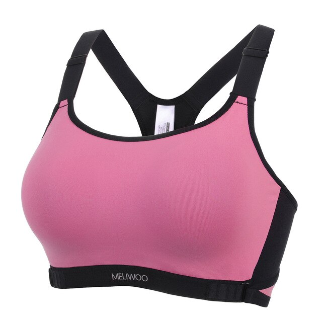 Melo Full Coverage Wireless Racerback Sports Bra - Green/Pink