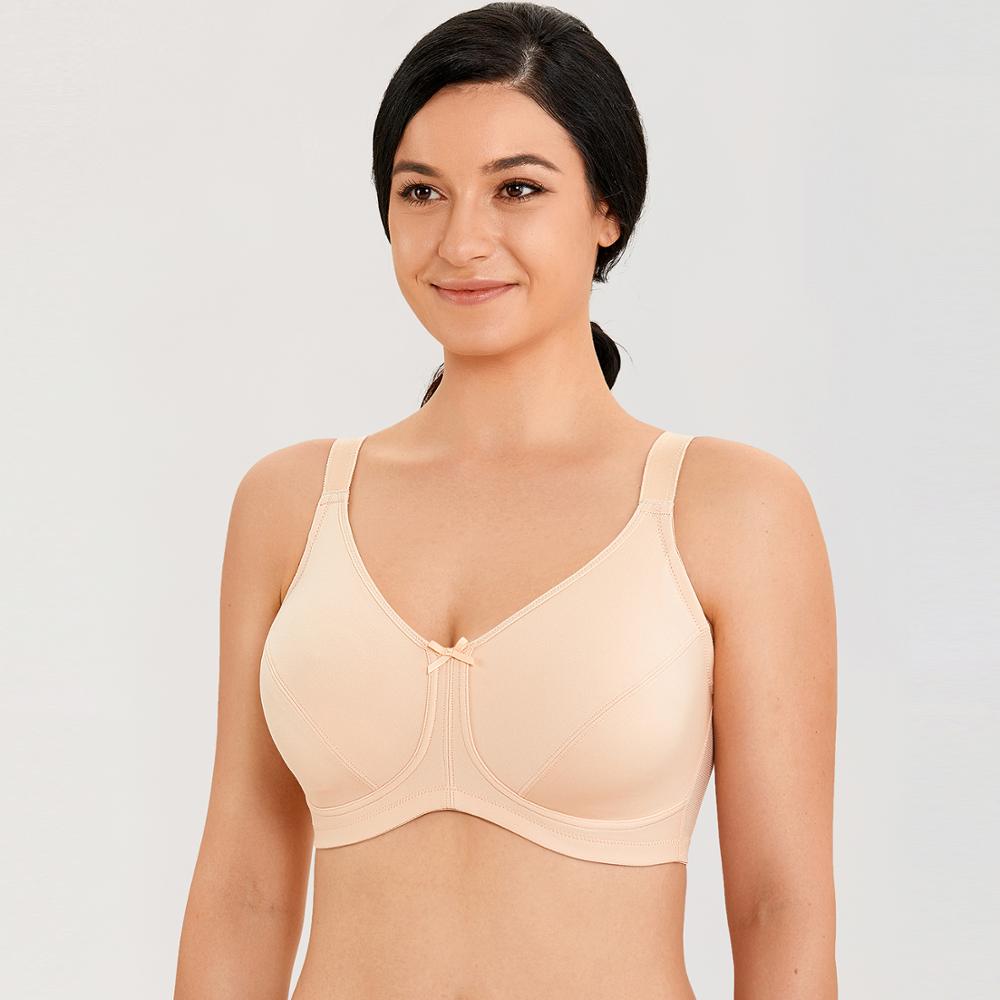 Aspen Wireless Mastectomy Bra|B-F Cup| Beige - Black