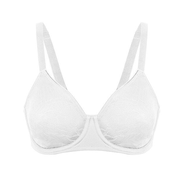 Alexia Jacquard Supportive Underwire Minimizer Bra| C - F Cup | White - Black Violet