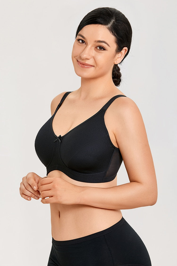 Aspen Wireless Mastectomy Bra|B-F Cup| Beige - Black