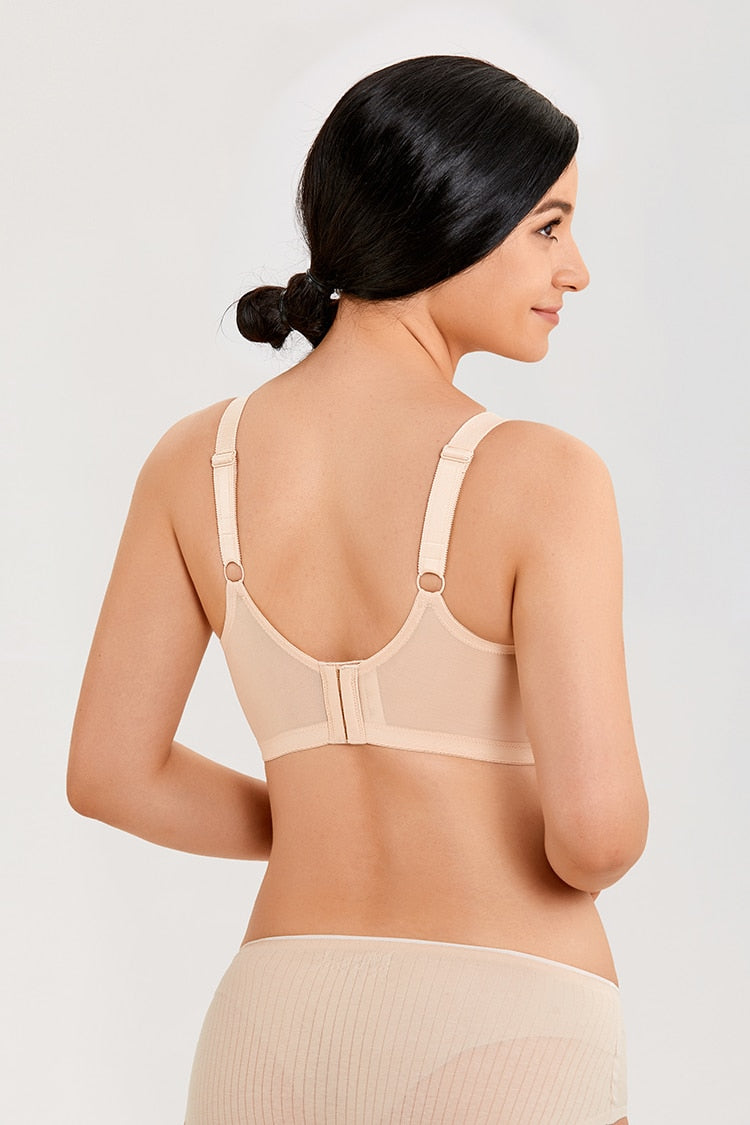 Aspen Wireless Mastectomy Bra|B-F Cup| Beige - Black