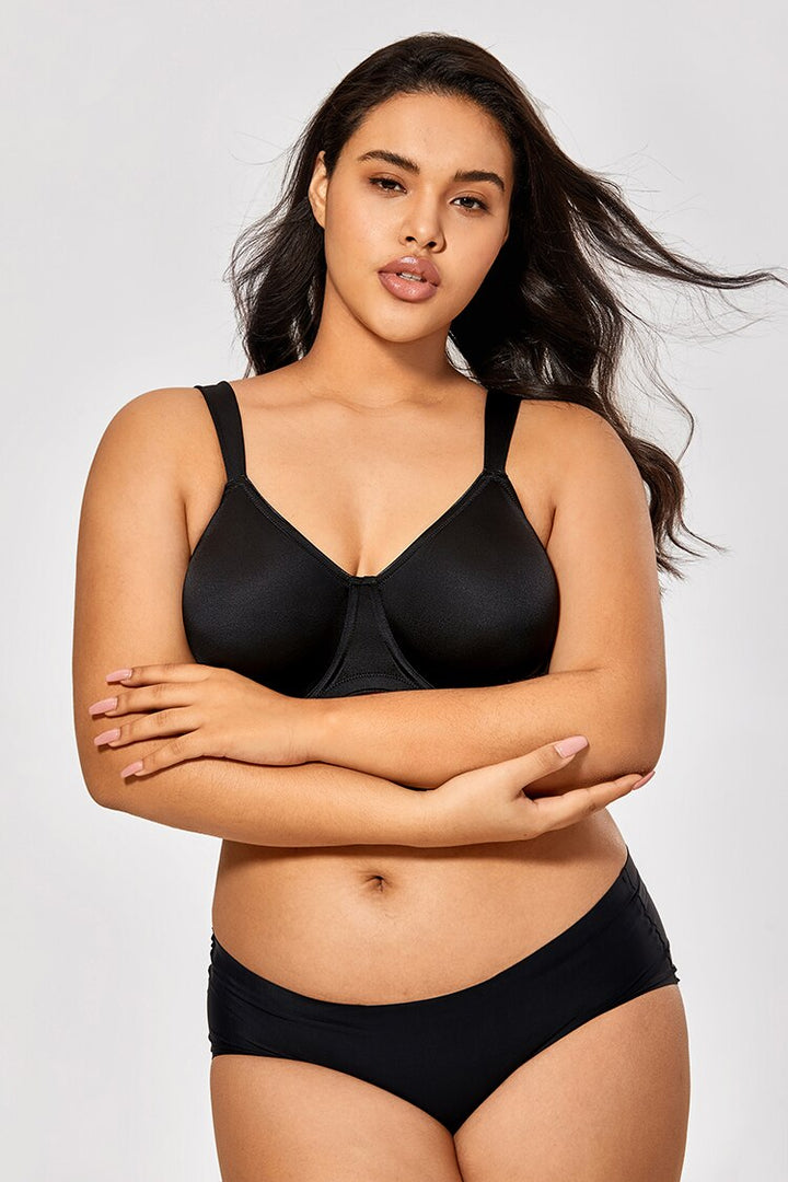 Tiana Smooth Unlined Underwire Minimizer Bra| C - F Cup | Beige - Black