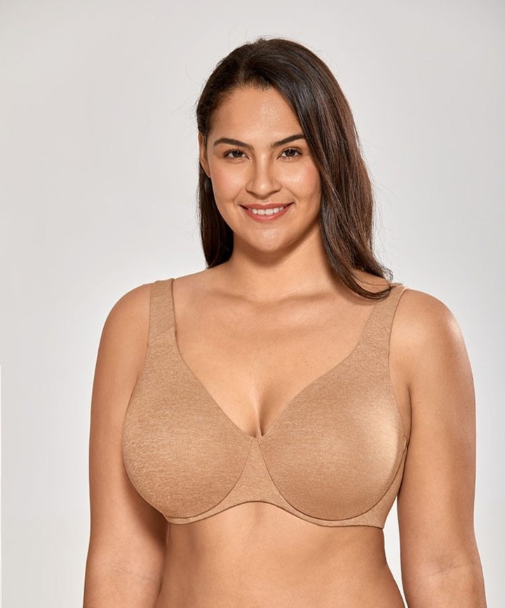 Catalina Seamless Underwire Unlined Minimizer Bra - Black Marl/Chanterelle