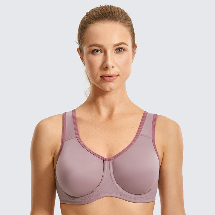 Princess Outer underwire High Impact Sports Bra |C-G Cup| Conch Shell - Blue