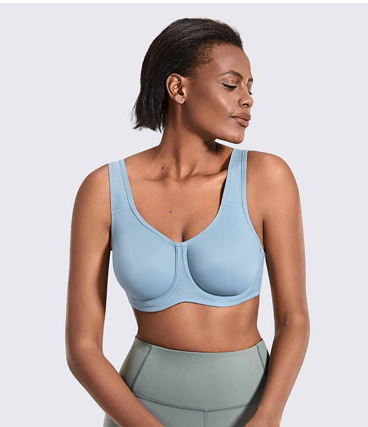 Zariyah High Impact Underwire Sports Bra |C-G Cup |Tawny Birch - Lotus Root Grey