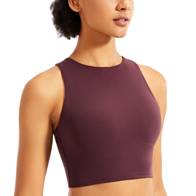 Bria Longline Workout Tank Top with Built in Bra