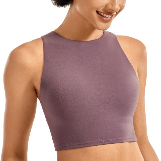 Bria Longline Workout Tank Top with Built in Bra