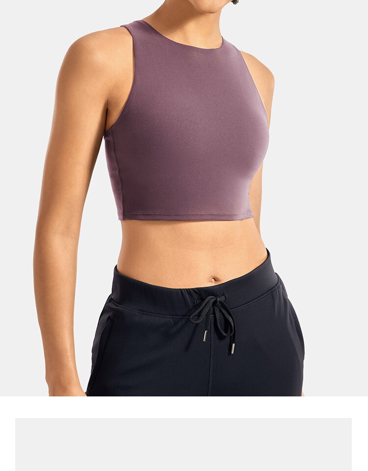 Bria Longline Workout Tank Top with Built in Bra