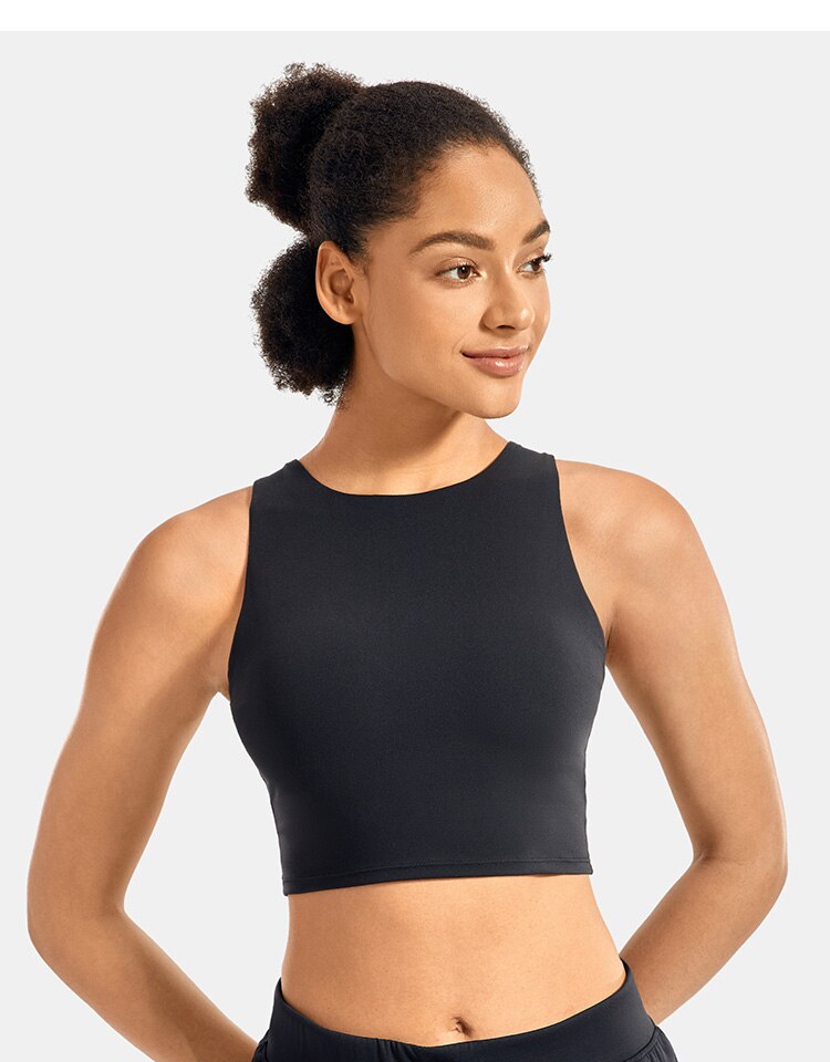 Bria Longline Workout Tank Top with Built in Bra