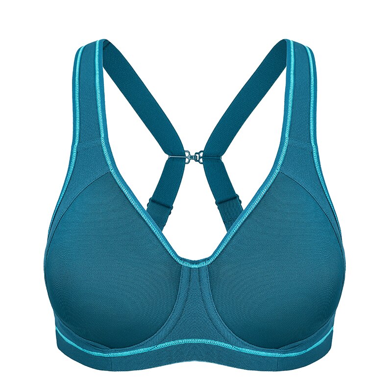 Sienna High Impact Coolmax Molded Cup Underwire Sports Bra | D - H Cup | Red - Blue - Grey