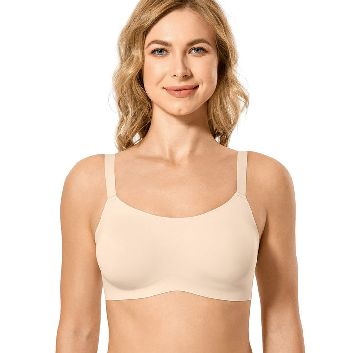 Alessia Zero Feel Foam Padded Seamless Wireless Bra| C - H Cup| Beige - Black