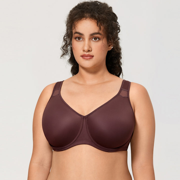 Julia Smooth Underwire Minimizer Seamless Bra | B-H Cup| Marron