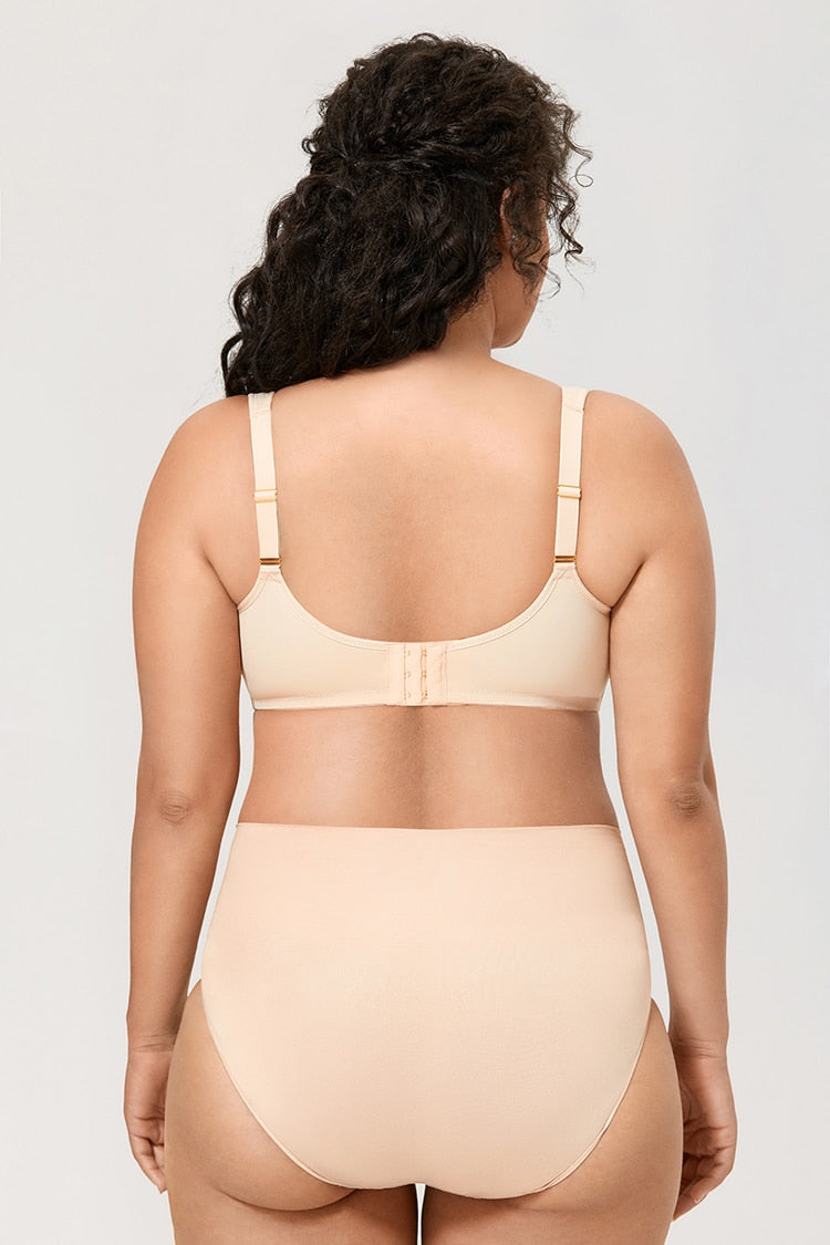 Julia Smooth Underwire Minimizer Seamless Bra | B-H Cup| Beige-Black