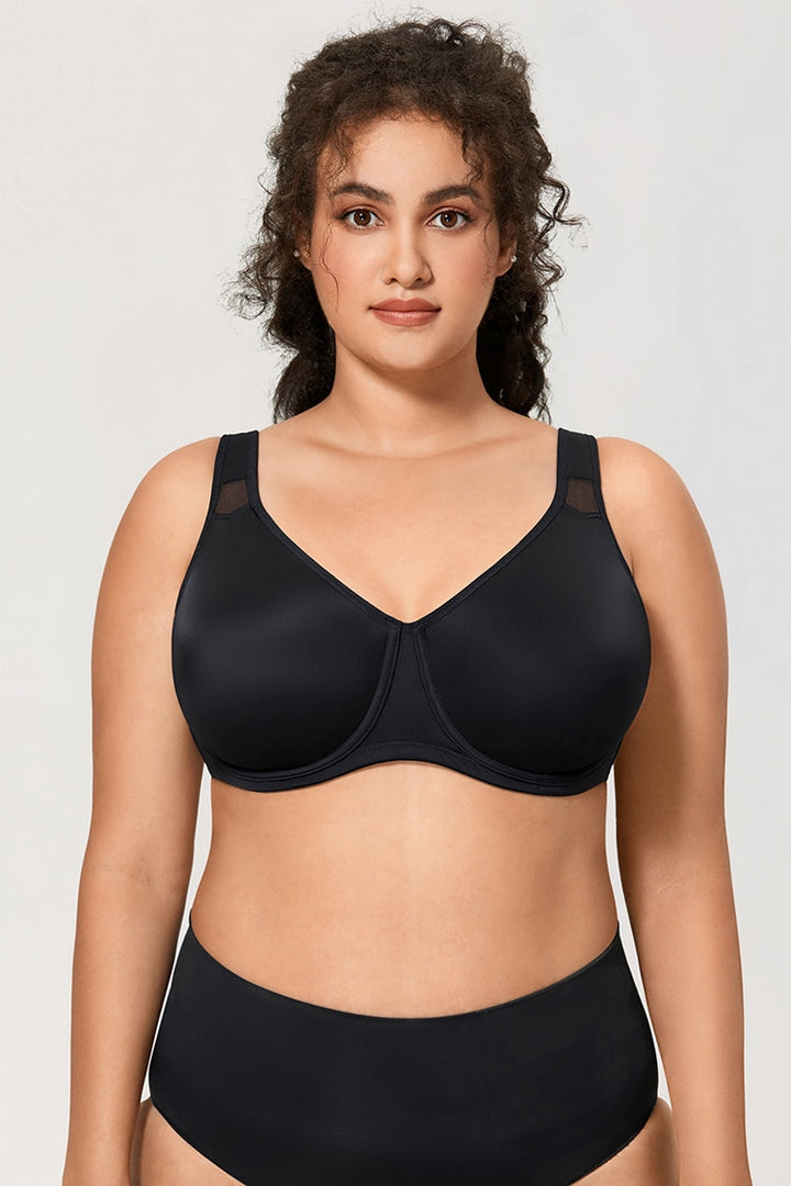 Julia Smooth Underwire Minimizer Seamless Bra | B-H Cup| Beige-Black