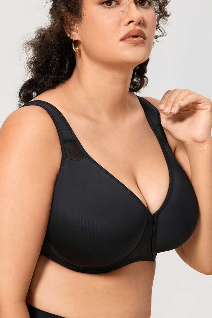 Julia Smooth Underwire Minimizer Seamless Bra | B-H Cup| Beige-Black