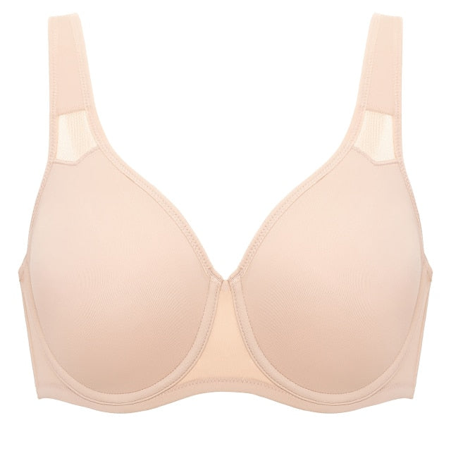 Julia Smooth Underwire Minimizer Seamless Bra | B-H Cup| Beige-Black