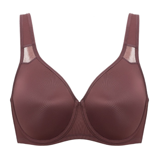 Julia Smooth Underwire Minimizer Seamless Bra | B-H Cup| Marron