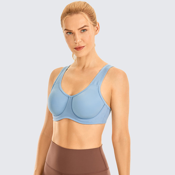 Keyla High Impact Double-layer Outer Underwire Sports Bra| C-G Cup| Aqua - Lotus