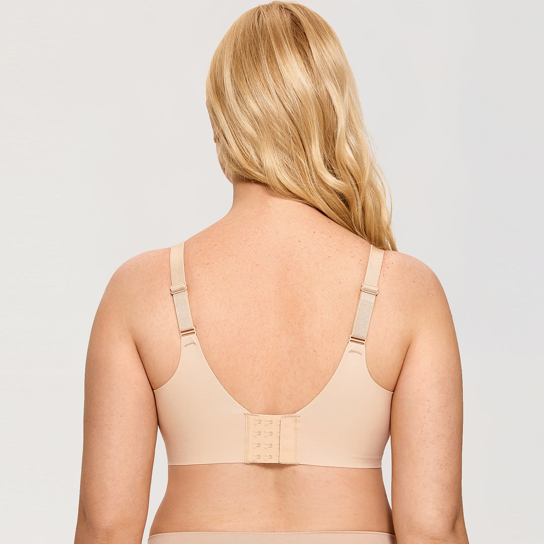 Leona Wireless Seamless Unlined Bralette| B-DDD | Beige-Black