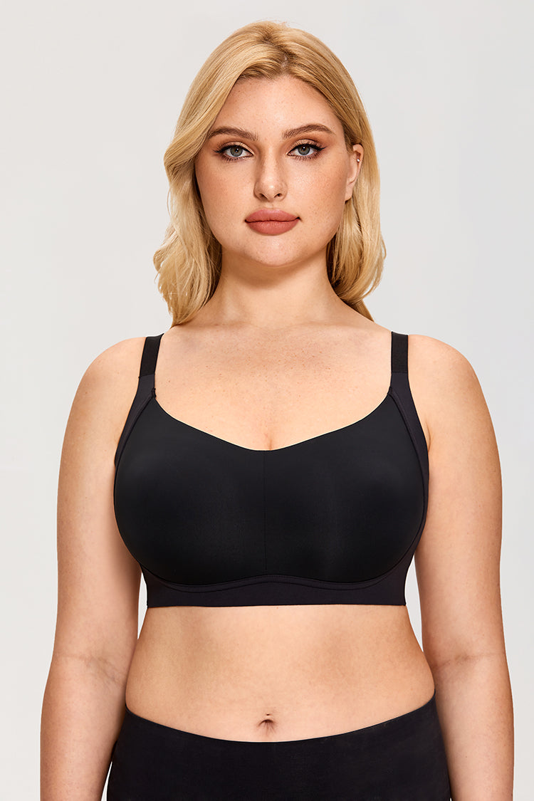 Leona Wireless Seamless Unlined Bralette| B-DDD | Beige-Black