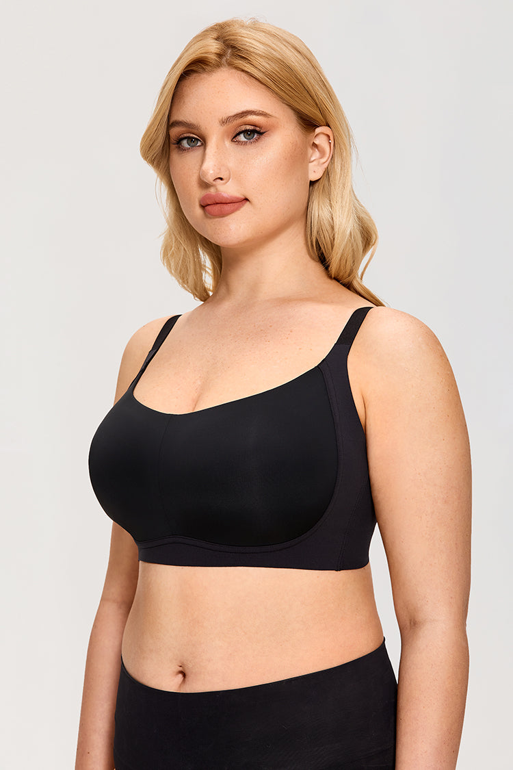 Leona Wireless Seamless Unlined Bralette| B-DDD | Beige-Black