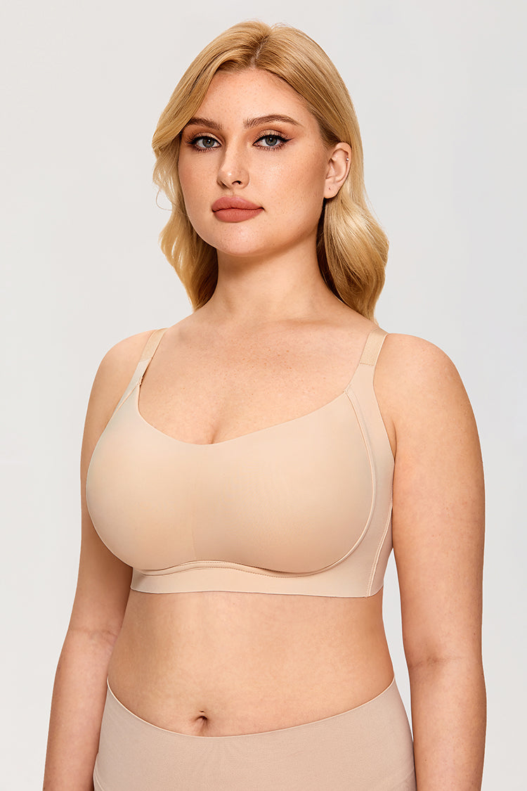 Leona Wireless Seamless Unlined Bralette| B-DDD | Beige-Black