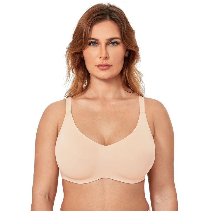 Genny Seamless Unlined Underwire Bralette| B-DDD | Beige-Black