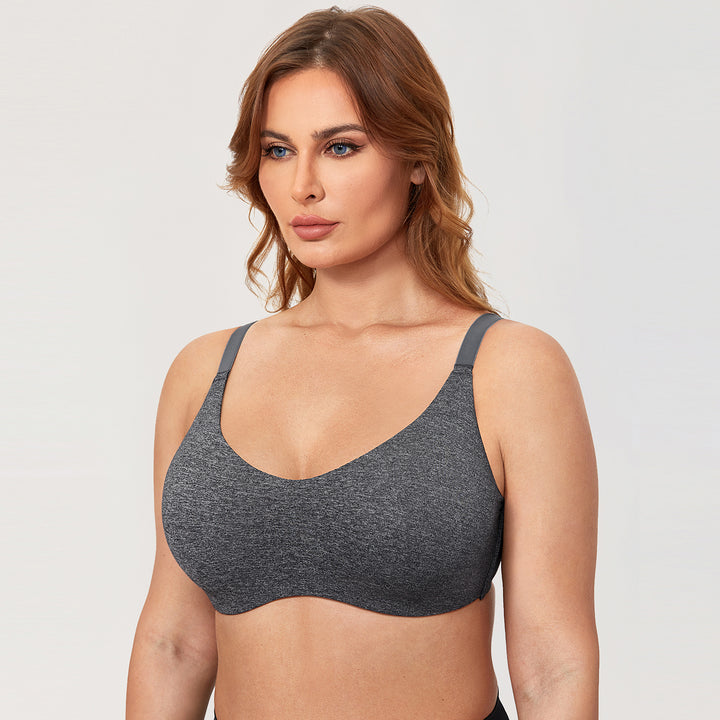 Genny Seamless Unlined Underwire Bralette| B-DDD | Marl