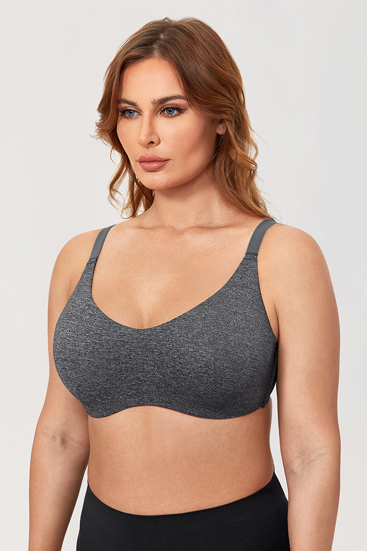 Genny Seamless Unlined Underwire Bralette| B-DDD | Marl