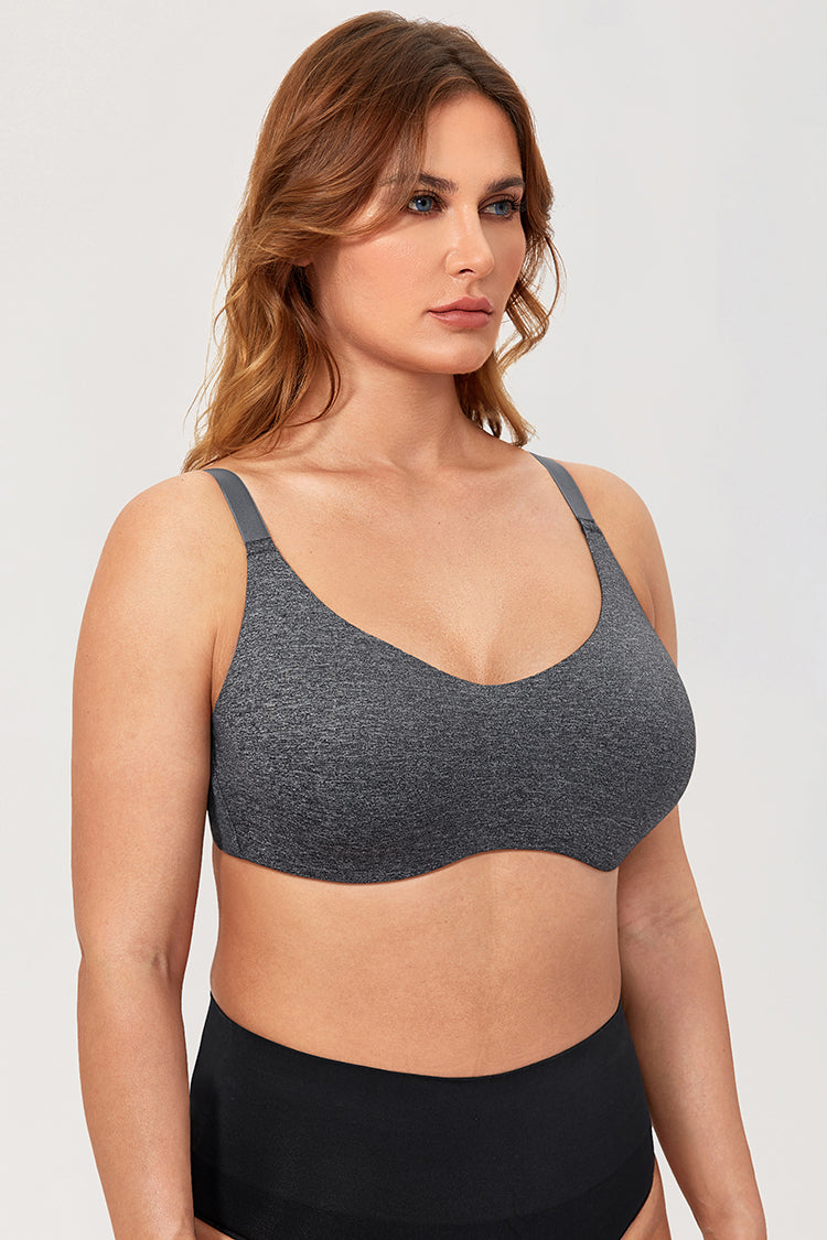 Genny Seamless Unlined Underwire Bralette| B-DDD | Marl