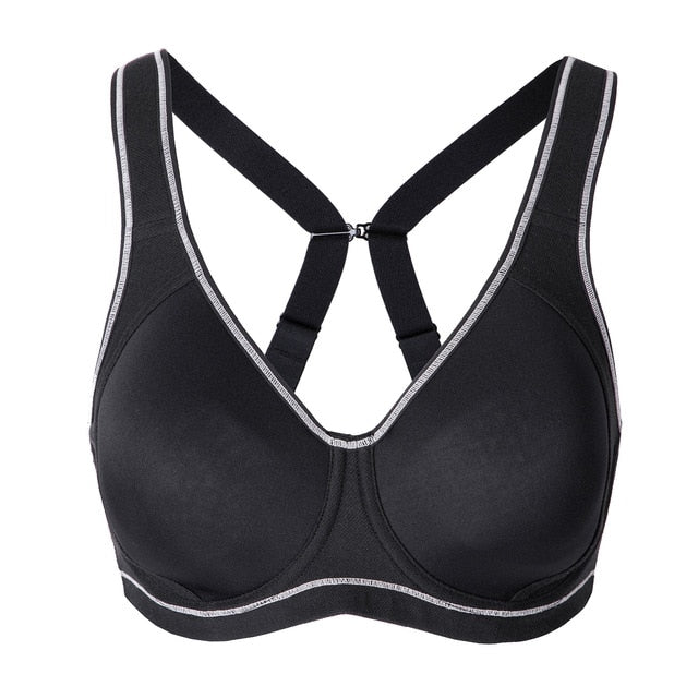 Luv High Impact Underwire Molded Sports Bra - Beige/ Black